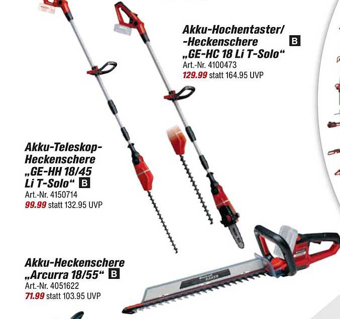 Akku-Hochentaster/-Heckenschere „GE-HC 18 Li T-Solo“