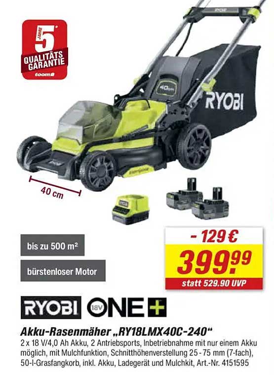 Akku-Rasenmäher „RY18LMX40C-240“