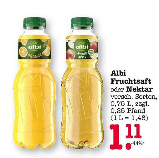 Albi Fruchtsaft oder Nektar 0,75 L - verschiedene Sorten