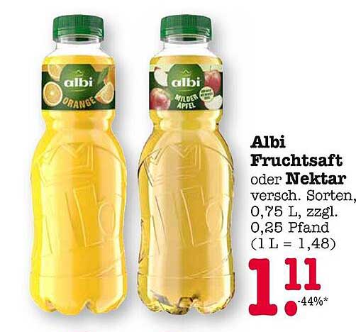 Albi Fruchtsaft oder Nektar – Verschiedene Sorten 0,75 L