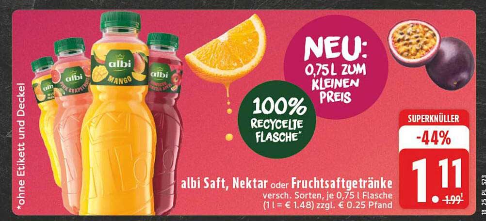 albi Saft, Nektar oder Fruchtsoftgetränke, 0,75 L