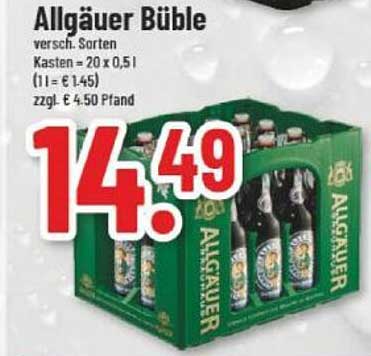 Allgäuer Büble Bierkasten — Verschiedene Sorten