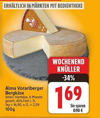 Alma Vorarlberger Bergkäse - Wochenend Knüller