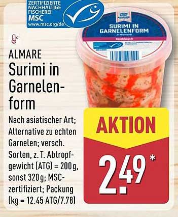 ALMARE Surimi in Garnelenform - Aktionspreis