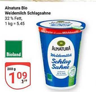 Alnatura Bio Weidemilch Schlagsahne 200 g