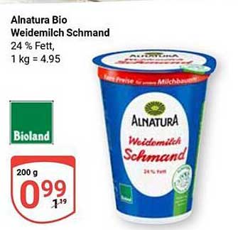 Alnatura Bio Weidemilch Schmand 200 g