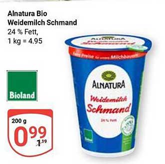 Alnatura Bio Weidemilch Schmand 200 g