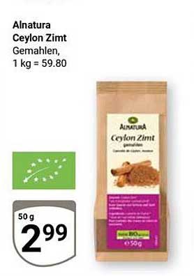 Alnatura Ceylon Zimt gemahlen, 50 g