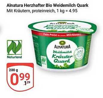 Alnatura Herzhafter Bio Weidemilch Quark mit Kräutern, 200 g