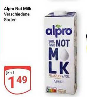 Alpro Not Milk - Verschiedene Sorten
