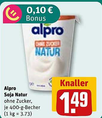 Alpro Soja Natur ohne Zucker – 400 g Becher für nur 1,49 €