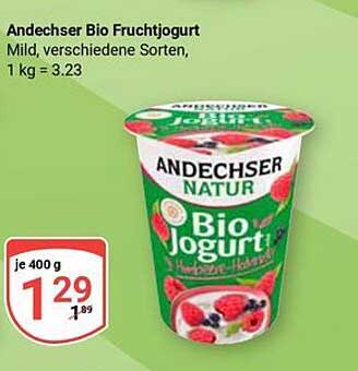Andechser Bio Fruchtjoghurt, mild, verschiedene Sorten, 400 g