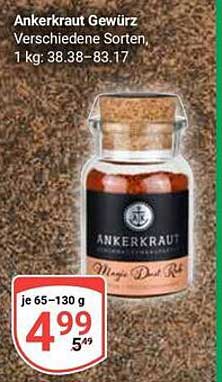 Ankerkraut Gewürz – verschiedene Sorten, 65-130 g