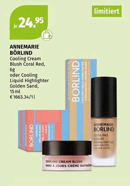 ANNEMARIE BÖRLIND Cooling Cream Blush Coral Red oder Cooling Liquid Highlighter Golden Sand