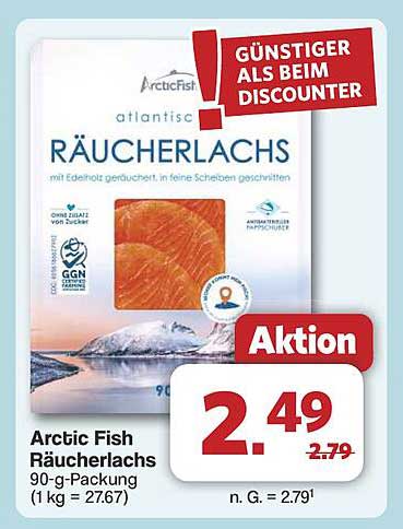 Arctic Fish Räucherlachs 90-g-Packung