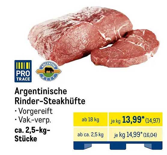 Argentinische Rinder-Steakhüfte - 2,5 kg Stücke
