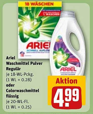 Ariel Waschmittel Pulver Regular oder Colorwaschmittel flüssig