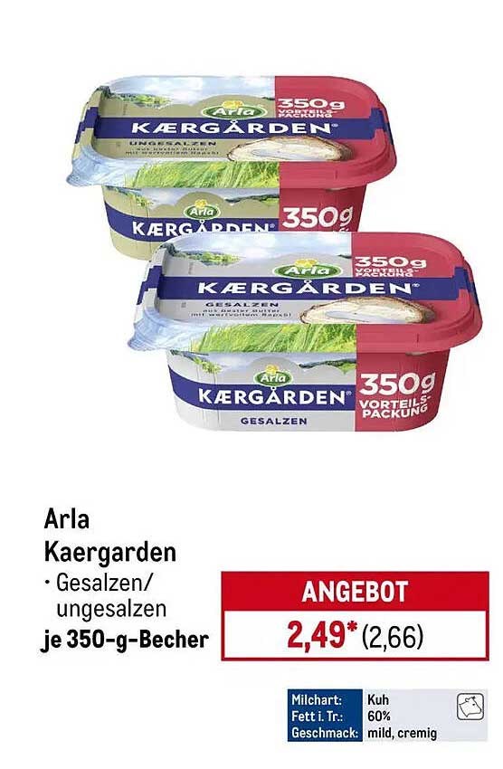 Arla Kærgården • Gesalzen/ungesalzen je 350-g-Becher