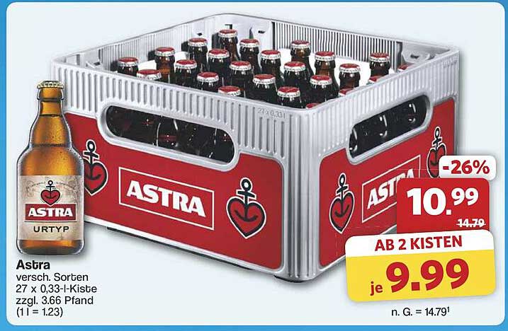 Astra Bier - 27 x 0,33 l Kiste