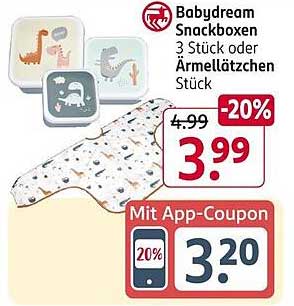 Babydream Snackboxen 3 Stück oder Ärmelläppchen Stück -20%