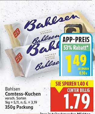 Bahlsen Comtess-Kuchen verschiedene Sorten 350g