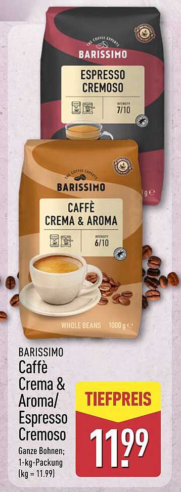 BARISSIMO Caffè Crema & Aroma/Espresso Cremoso - Ganze Bohnen 1 kg