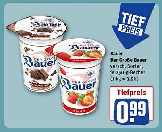 Bauer Der Große Bauer – Verschiedene Sorten, je 250-g-Becher