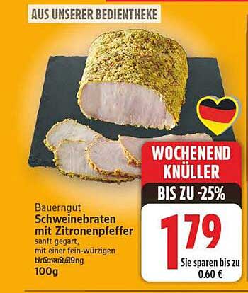 Bauern gut Schweinebraten mit Zitronenpfeffer
