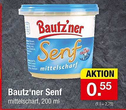 Baut'zner Senf, mittelscharf, 200 ml