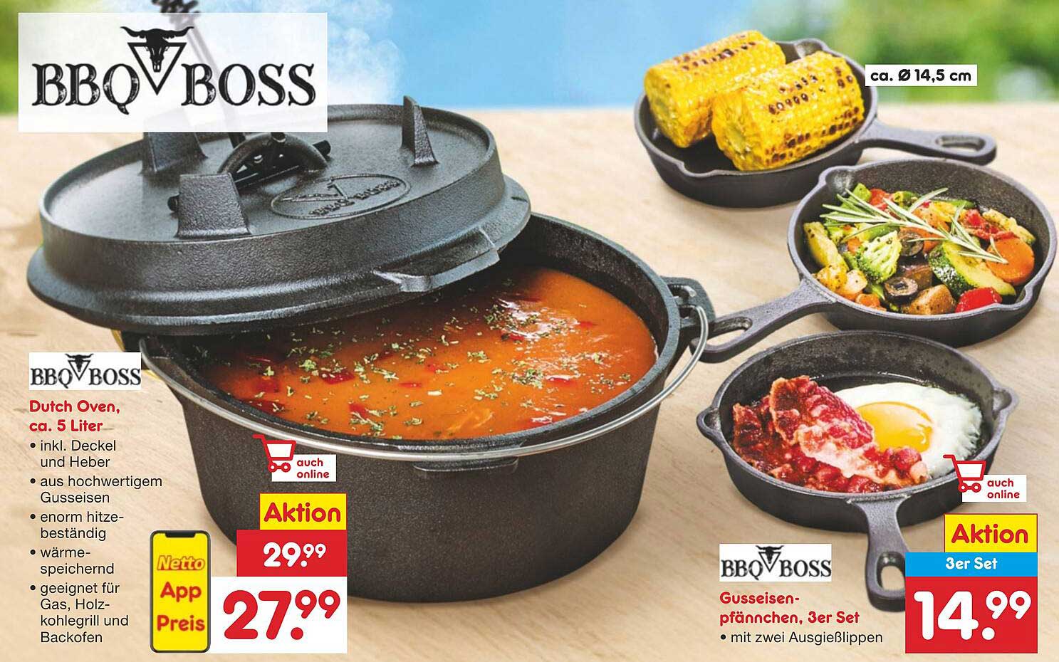 BBQ BOSS Dutch Oven, ca. 5 Liter