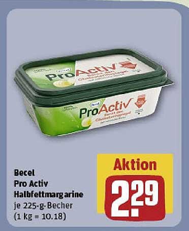 Becel Pro Activ Halbfettmargarine 225 g Becher