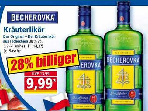 Becherovka Kräuterlikör 0,7 l - 28% billiger!