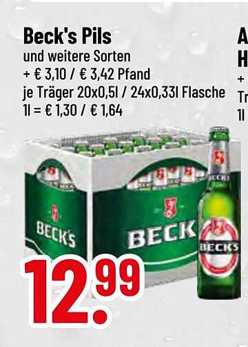 Beck's Pils und weitere Sorten im Angebot