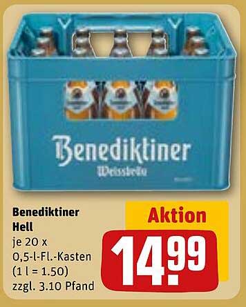 Benediktiner Hell 0,5 L - 20er Kasten