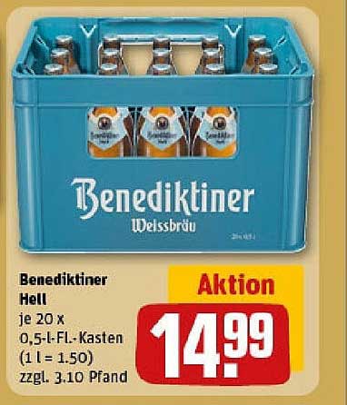 Benediktiner Hell 0,5-l-Fl.-Kasten (20 x 0,5 l)