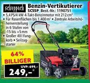 Benzin-Vertikutierer SC553P von Scheppach