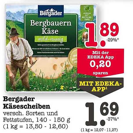 Bergader Käse aus dem E-Center-Prospekt
