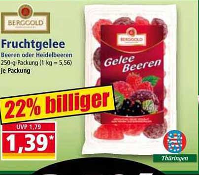 Berggold Fruchtgelee Beeren oder Heidelbeeren 250-g-Packung