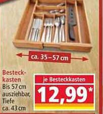 Besteckkasten bis 57 cm ausziehbar, Tiefe ca. 43 cm