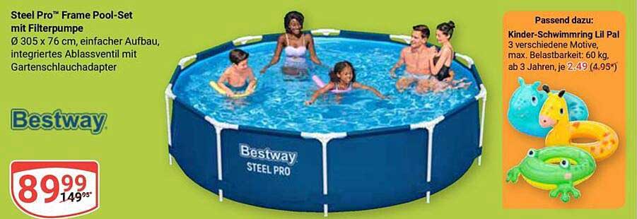 Bestway Steel Pro™ Frame Pool-Set mit Filterpumpe