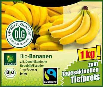 Bio-Bananen 1-kg-Packung