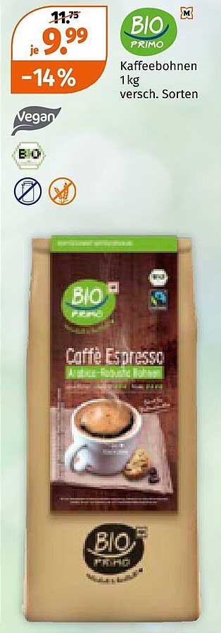 BIO PRIMO Kaffee 1 kg - Verschiedene Sorten