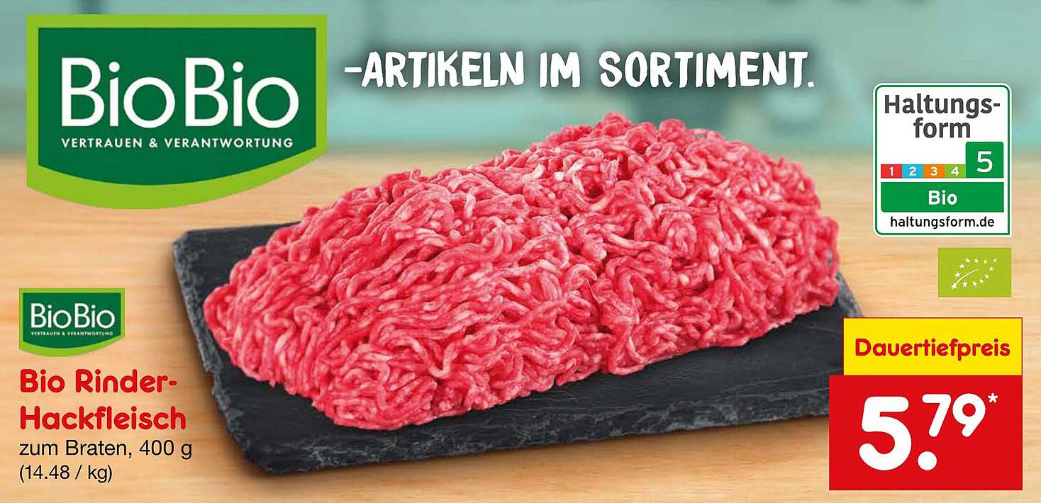 Bio Rinder-Hackfleisch zum Braten, 400 g