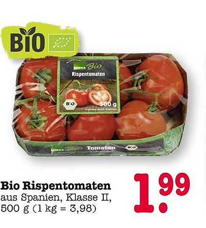 Bio Rispentomaten aus Spanien, Klasse II, 500 g