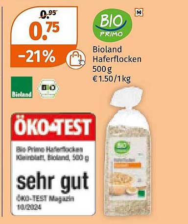 Bioland Haferflocken 500 g - Bio Primo