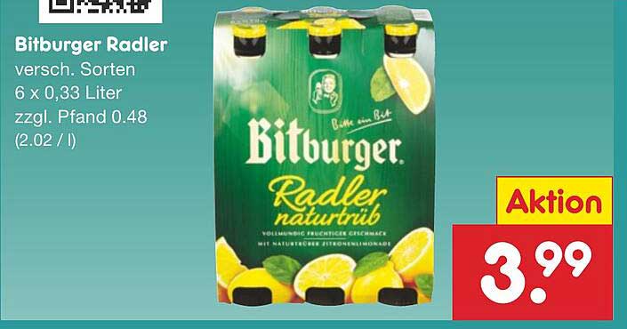 Bitburger Radler 6 x 0,33 Liter