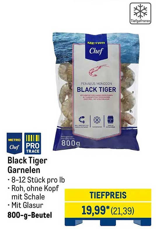 Black Tiger Garnelen 800-g-Beutel
