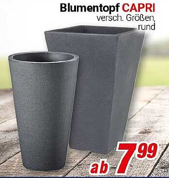 Blumentopf CAPRI - verschiedene Größen, rund