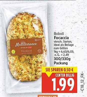 Boboli Focaccia – Verschiedene Sorten, Ideal als Beilage zum Grillen