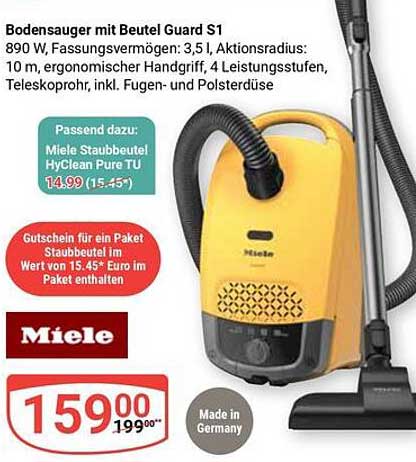 Bodenstaubsauger mit Beutel Guard S1 von Miele